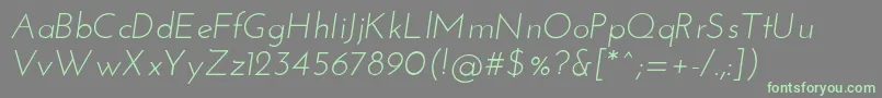 JosefinsansItalic Font – Green Fonts on Gray Background