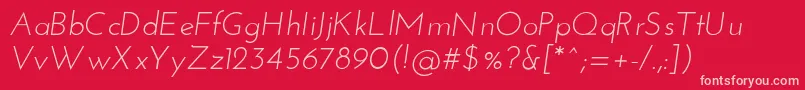 JosefinsansItalic Font – Pink Fonts on Red Background