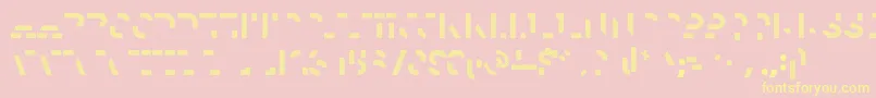 HomesteadTwo-Schriftart – Gelbe Schriften auf rosa Hintergrund