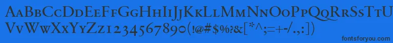 Шрифт SabonnextLtRegularSmallCaps – чёрные шрифты на синем фоне