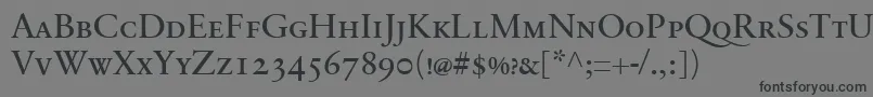 フォントSabonnextLtRegularSmallCaps – 黒い文字の灰色の背景