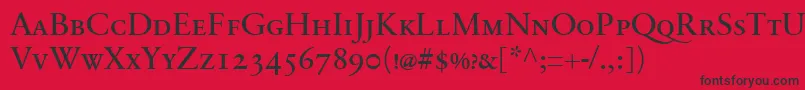 SabonnextLtRegularSmallCaps Font – Black Fonts on Red Background