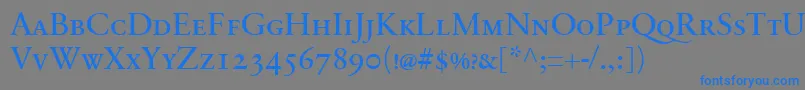 フォントSabonnextLtRegularSmallCaps – 灰色の背景に青い文字