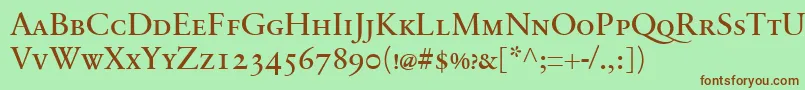 SabonnextLtRegularSmallCaps Font – Brown Fonts on Green Background