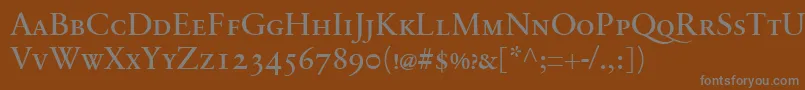 フォントSabonnextLtRegularSmallCaps – 茶色の背景に灰色の文字