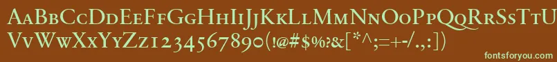 Czcionka SabonnextLtRegularSmallCaps – zielone czcionki na brązowym tle