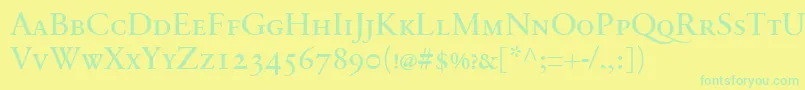 SabonnextLtRegularSmallCaps Font – Green Fonts on Yellow Background