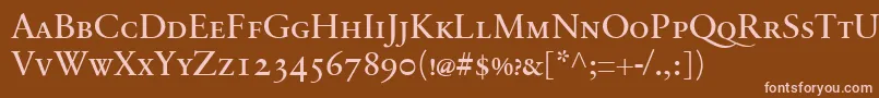 Шрифт SabonnextLtRegularSmallCaps – розовые шрифты на коричневом фоне