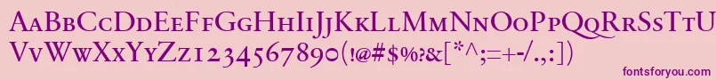 SabonnextLtRegularSmallCaps Font – Purple Fonts on Pink Background