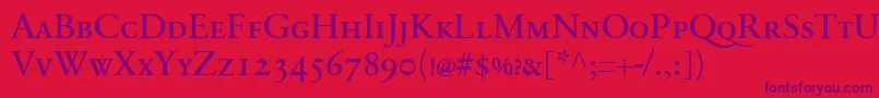 SabonnextLtRegularSmallCaps Font – Purple Fonts on Red Background