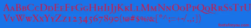 SabonnextLtRegularSmallCaps Font – Red Fonts on Blue Background