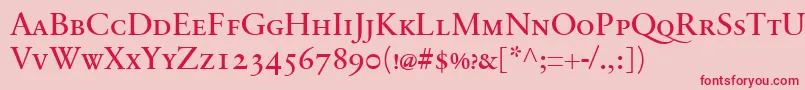 SabonnextLtRegularSmallCaps Font – Red Fonts on Pink Background