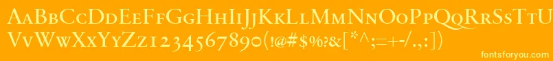 Police SabonnextLtRegularSmallCaps – polices jaunes sur fond orange