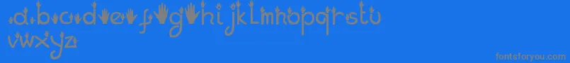 Hands Font – Gray Fonts on Blue Background