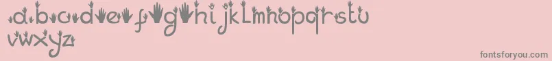 Hands Font – Gray Fonts on Pink Background