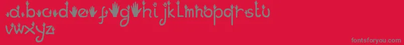 Hands Font – Gray Fonts on Red Background