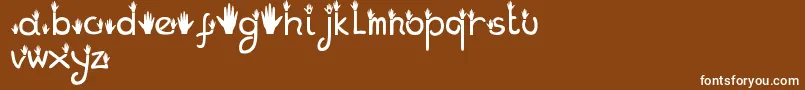 Hands Font – White Fonts on Brown Background