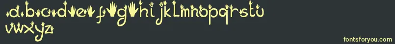 Hands Font – Yellow Fonts on Black Background