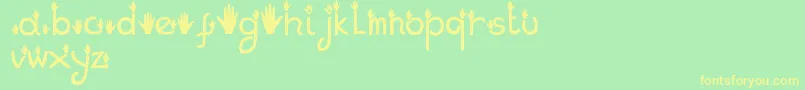 Hands Font – Yellow Fonts on Green Background