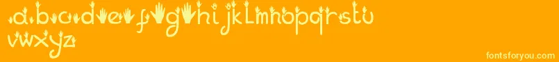 Hands Font – Yellow Fonts on Orange Background