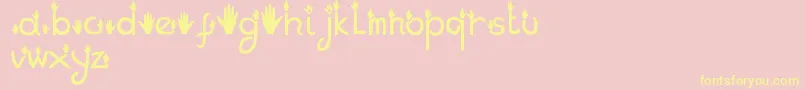Hands Font – Yellow Fonts on Pink Background