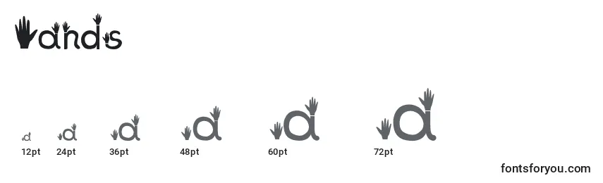 Hands Font Sizes