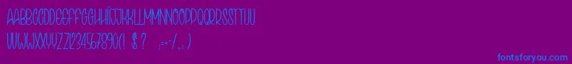 SpeakEasy Font – Blue Fonts on Purple Background