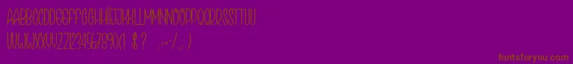 フォントSpeakEasy – 紫色の背景に茶色のフォント