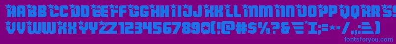 Armyrangersexpand-Schriftart – Blaue Schriften auf violettem Hintergrund