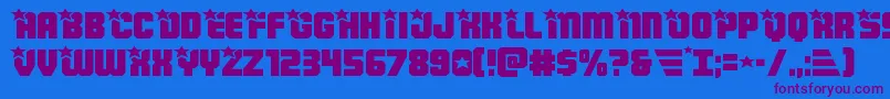 Armyrangersexpand Font – Purple Fonts on Blue Background