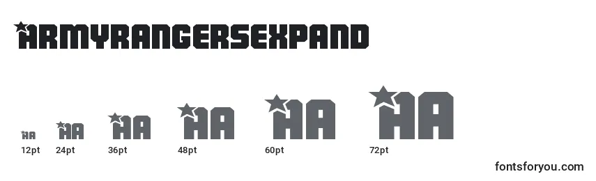 Размеры шрифта Armyrangersexpand