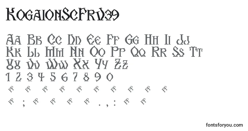 Schriftart KogaionScFrV39 – Alphabet, Zahlen, spezielle Symbole