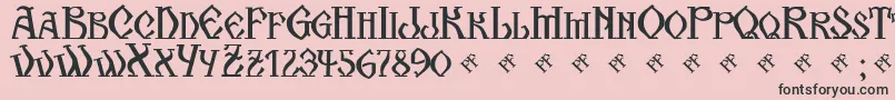 KogaionScFrV39 Font – Black Fonts on Pink Background