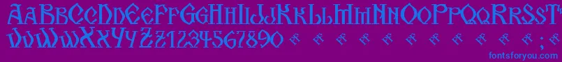 KogaionScFrV39 Font – Blue Fonts on Purple Background