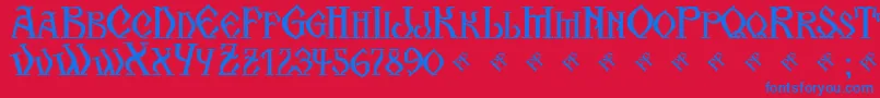 Шрифт KogaionScFrV39 – синие шрифты на красном фоне