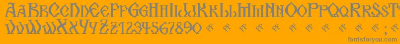 Шрифт KogaionScFrV39 – серые шрифты на оранжевом фоне