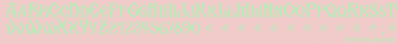 KogaionScFrV39 Font – Green Fonts on Pink Background