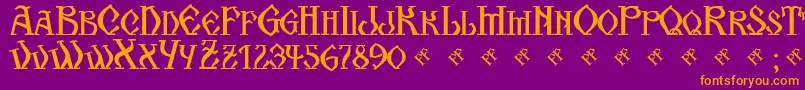 KogaionScFrV39 Font – Orange Fonts on Purple Background