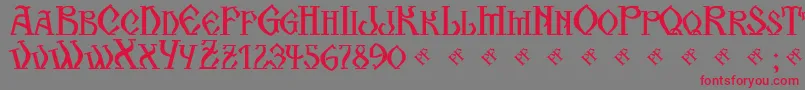 KogaionScFrV39 Font – Red Fonts on Gray Background