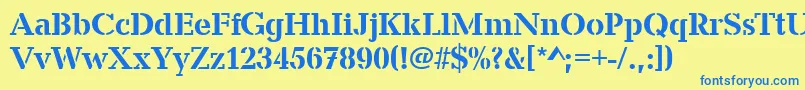 Подробнее о шрифте CanyonStencilMediumRegular Шрифт CanyonStencilMediumRegular – синие шрифты на жёлтом фоне