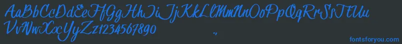 HessterMofetCleanTrial Font – Blue Fonts on Black Background