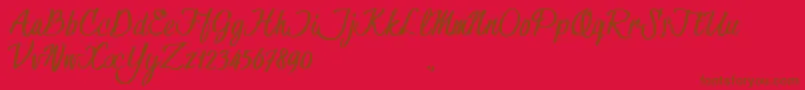 HessterMofetCleanTrial Font – Brown Fonts on Red Background