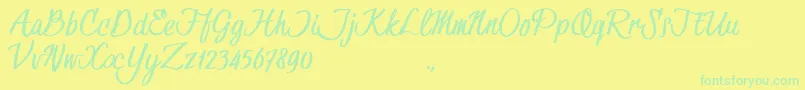 HessterMofetCleanTrial Font – Green Fonts on Yellow Background