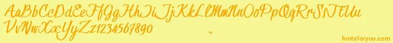 HessterMofetCleanTrial Font – Orange Fonts on Yellow Background