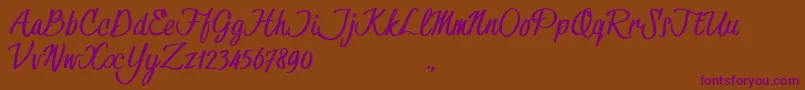 HessterMofetCleanTrial-Schriftart – Violette Schriften auf braunem Hintergrund