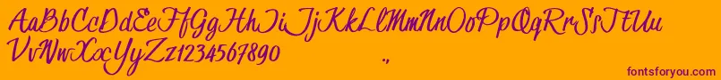 HessterMofetCleanTrial-Schriftart – Violette Schriften auf orangefarbenem Hintergrund