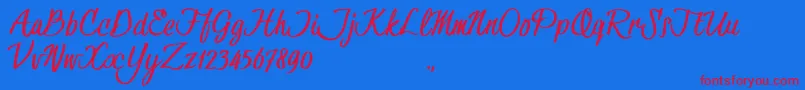 HessterMofetCleanTrial Font – Red Fonts on Blue Background