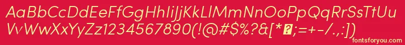 SofiaProLightItalic Font – Yellow Fonts on Red Background