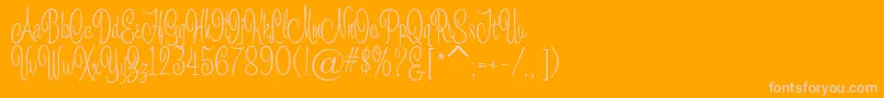 Campanella-Schriftart – Rosa Schriften auf orangefarbenem Hintergrund