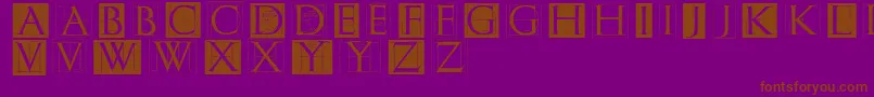 Erikgcapsskinvers-Schriftart – Braune Schriften auf violettem Hintergrund